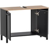 MID.YOU Omarica Za Pod Umivalnik Malte, Črna, Barva Hrasta | Shoptok.si