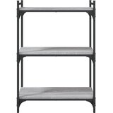 Regal za knjige s 3 razine siva boja hrasta 60x30x86 cm drveni | Eponuda.ba