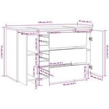  Komoda s 3 ladice sjajna bijela 120x41x75 cm konstruirano drvo | Eponuda.ba