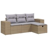 vidaXL 4-dijelni set vrtnih sofa s jastucima bež od poliratana | shoptok.hr