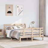vidaXL Okvir za krevet s uzglavljem 160 x 200 cm od masivne borovine | shoptok.hr