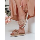 DStreet Klapki damskie z kwiatem KWIATARIS khaki | Shoptok.si