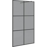  Zid za walk-in tuš Crna 115 x 195 cm Staklo otporno na udarce | shoptok.hr