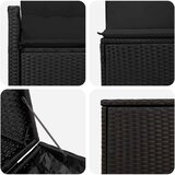  Set sofe 7 kom. Crna 120 x 62 x 69 cm Poli Rattan i čelik | Shoptok.si