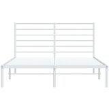 Metalni okvir za krevet s uzglavljem bijeli 160x200 cm | shoptok.hr