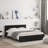 Maison Chic Posteljni okvir - Dvoposteljna postelja - Zakonska postelja z vzglavjem in LED črn 150x200 cm, (21694664) | Shoptok.si
