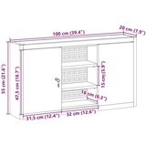 vidaXL Ormar za alate Sivi, crni Hladno valjani čelik 100 x 20 x 55 cm | shoptok.hr