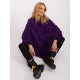 Wool Fashion Italia Poncho-AT-PN-2347.68-dark purple Cene