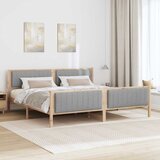  Okvir kreveta s uzglavljem Smeđa i svijetlo siva 200 x 200 cm | shoptok.hr