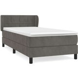 Box spring postelja z vzmetnico temno siva 80x200 cm žamet, (20724551) | Shoptok.si