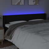  LED uzglavlje crno 183x16x78/88 cm od tkanine | shoptok.hr