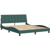  Posteljni okvir z vzglavjem temno zelen 160x200 cm žamet, (21081457) | Shoptok.si