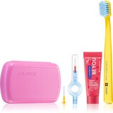 Curaprox Travel Set potovalni set za kozmetiko Pink (za zobe, jezik in dlesni) Cene