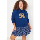 Trendyol Curve Navy Printed Knitted Sweatshirt | shoptok.hr