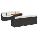  Set od 9 komada vrtnih sofa s jastucima crno poli ratan akacija | shoptok.hr