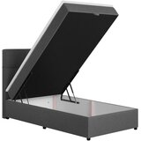 MID.YOU POSTELJA Z VZMETNICO 100 cm x 200 cm , tekstil, leseni material srebrne barve, svetlo siva | Shoptok.si