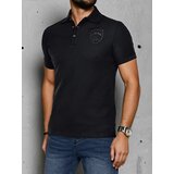 DStreet Koszulka męska polo z naszywką czarna | shoptok.hr