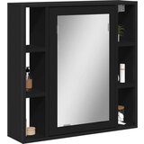 vidaXL Kopalniška omarica z ogledalom črna 60x16x60 cm | Shoptok.si
