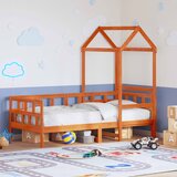  Dnevni krevet s krovom voštano smeđi 80x200 cm masivna borovina | shoptok.hr