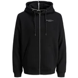 Jack & Jones JCOTHROW SWEAT ZIP SHERPA Crna