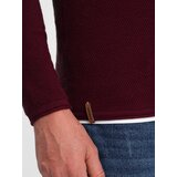 Ombre Men's cotton sweater with round neckline - maroon | Eponuda.ba