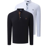 Dewberry DUO SET V4009 MENS SWEATSHIRT-WHITE-BLACK Cene