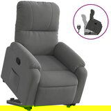 Maison Chic Naslanjač - Relax naslanjač s funkcijo vstajanja tem. siva tkanina iz mikrovlaken, (22062208) | Shoptok.si