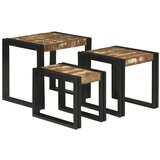  Stol za slaganje 3 pcs Čvrsto drvo recikliranog drva i metal | shoptok.hr