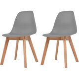  Jedilni stoli 2 kosa siva plastika | Shoptok.si