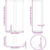 Noge za barski stol T-oblika 2 kom Crne 60x35x(110-111) cm Čelik | shoptok.hr