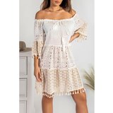 Fenzy Mini Ljetna Čipkasta Haljina Paulatuk, Bijela | shoptok.hr