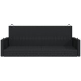  Klupa za ljuljanje crna 119 x 56 x 48 cm od poliratana | Eponuda.com
