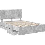  Krevetna konstrukcija s ladicama Betonski sivi 150 x 200 cm | shoptok.hr