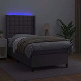  Krevet box spring s madracem LED sivi 80x200 cm od umjetne kože | shoptok.hr