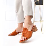  Brown heeled mules with strap embellishment Gariend | Shoptok.si