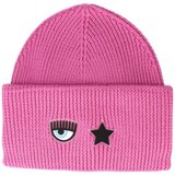 Chiara Ferragni Kape s šiltom EYE/STAR SILICON PATCH WOOL Rožnata Cene