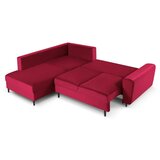 Cosmopolitan Design Crvena baršunasti sklopiva/s prostorom za odlaganje kutna garnitura (s lijevim kutom/u obliku slova L) Kyoto – | shoptok.hr