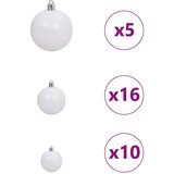 vidaXL Umjetna preddekorirana božićna jelka srebrna 210 cm PET | Shoptok.si