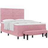 Box Spring Krevet s Madracem i Klupom Ružičasti 160x200 cm Baršun | shoptok.hr