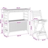  Vanjski bar stol i stolice 3 kom. 2-sjedala Prirodna Bambus Smeđa 110 x 55 x 105 cm | shoptok.hr