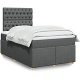  Krevet s oprugama i madracem tamnosivi 120 x 200 cm od tkanine | shoptok.hr