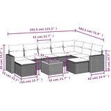  10-dijelni set vrtnih sofa s jastucima crni od poliratana | shoptok.hr