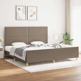  Posteljni okvir z vzglavjem taupe 200x200 cm blago, (20907458) | Shoptok.si
