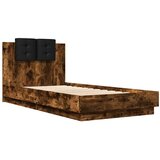 Okvir za krevet s uzglavljem i LED svjetlima boja hrasta Smeđa 90 x 190 cm | shoptok.hr