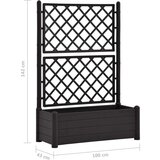  Vrtno cvetlično korito z oporno mrežo 100x43x142 cm PP antracit | Shoptok.si