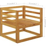  3057640 5 Piece Garden Lounge Set with Cushion Cream Solid Acacia Wood (311853+311866+2x311868) | shoptok.hr