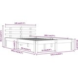  Posteljni okvir bel iz trdnega lesa 120x190 cm 4FT, (20905528) | Shoptok.si