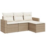  4-dijelni set vrtnih sofa s jastucima bež od poliratana | shoptok.hr