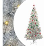 vidaXL Božićno drvce s 300 LED svjetlima s stalakom Srebrno 180 cm PET | shoptok.hr