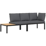  2-dijelni set vrtnih sofa s jastucima crni aluminijski | Eponuda.com